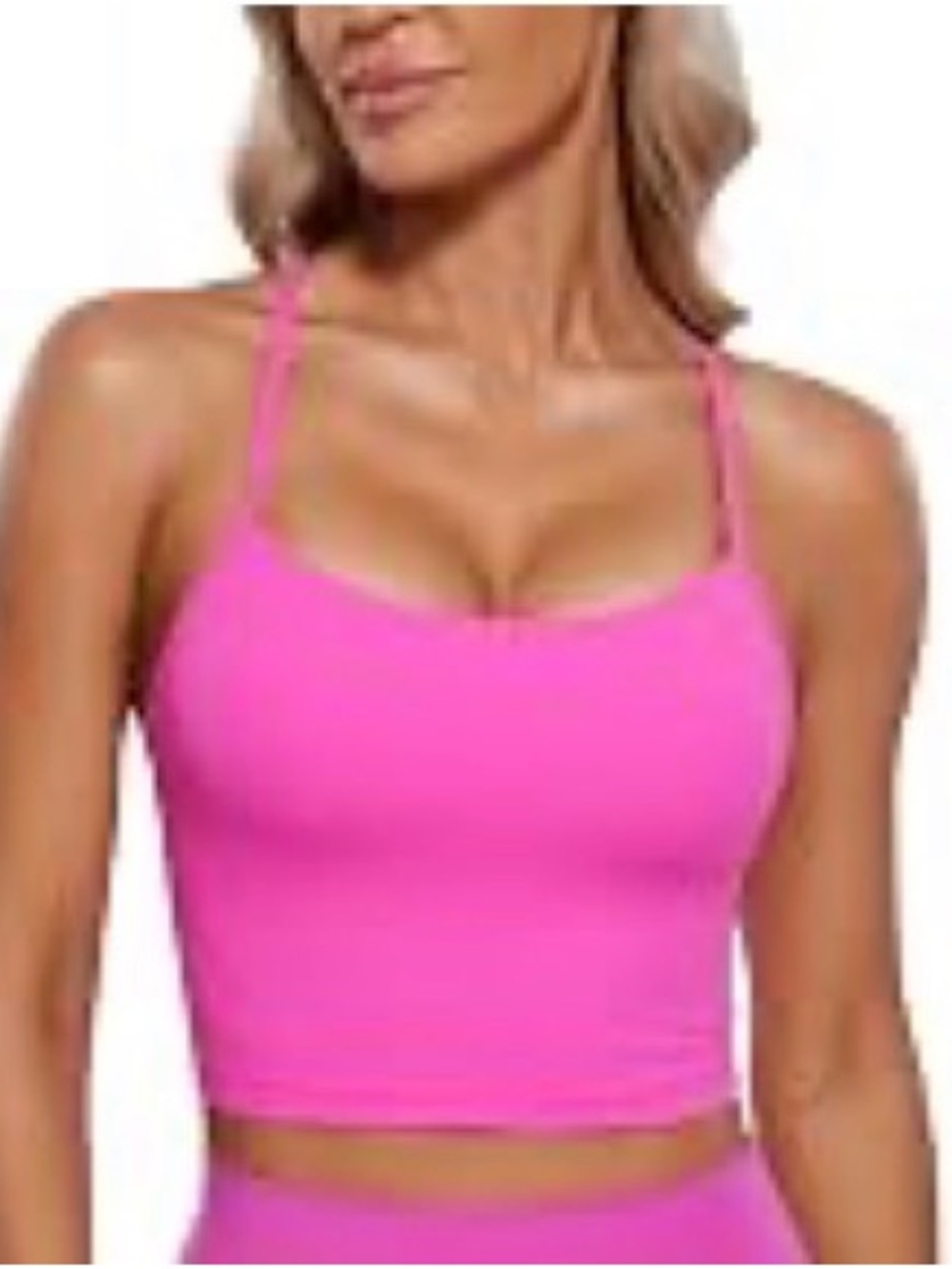 Women’s Pink Stretch Tank Bralette CRZYOGA